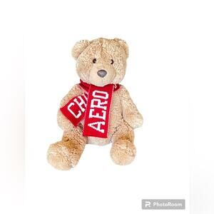 New Aeropostale Light Brown Teddy Bear CHILL AERO Plush Stuffed Animal 12"